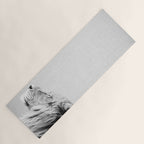 Lion Portrait - Black & White Yoga Mat Gallery Image 1