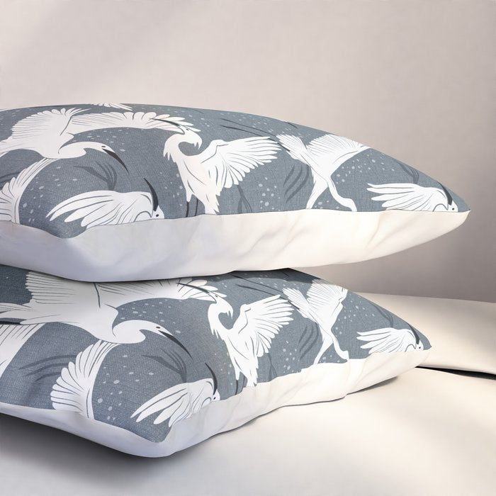 Soaring Wings - Steel Blue Grey Pillow Sham Gallery Image 3