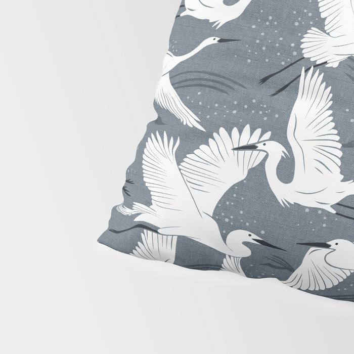 Soaring Wings - Steel Blue Grey Pillow Sham Gallery Image 4