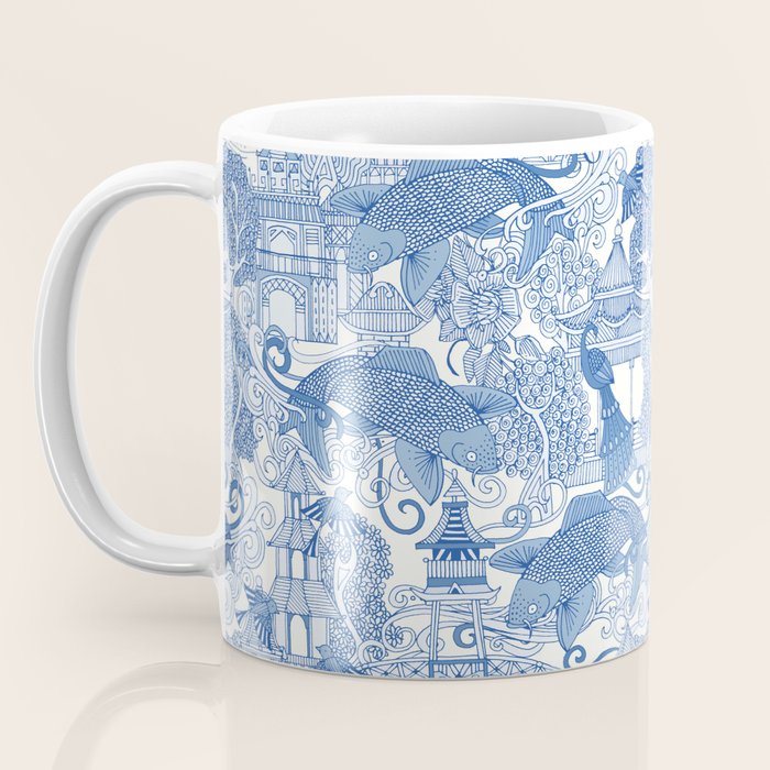chinoiserie toile blue Coffee Mug Gallery Image 3