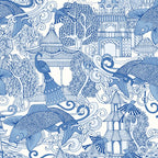 chinoiserie toile blue Coffee Mug Gallery Image 2
