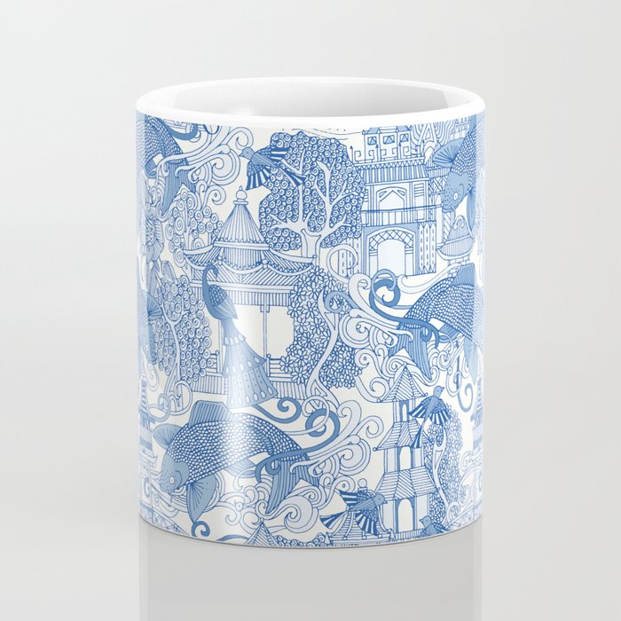 chinoiserie toile blue Coffee Mug Gallery Image 4