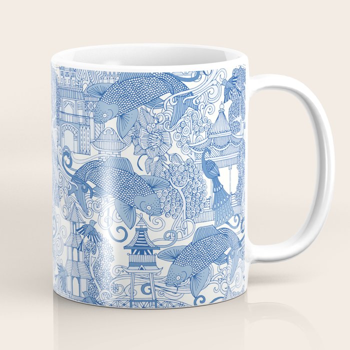 chinoiserie toile blue Coffee Mug Gallery Image 1