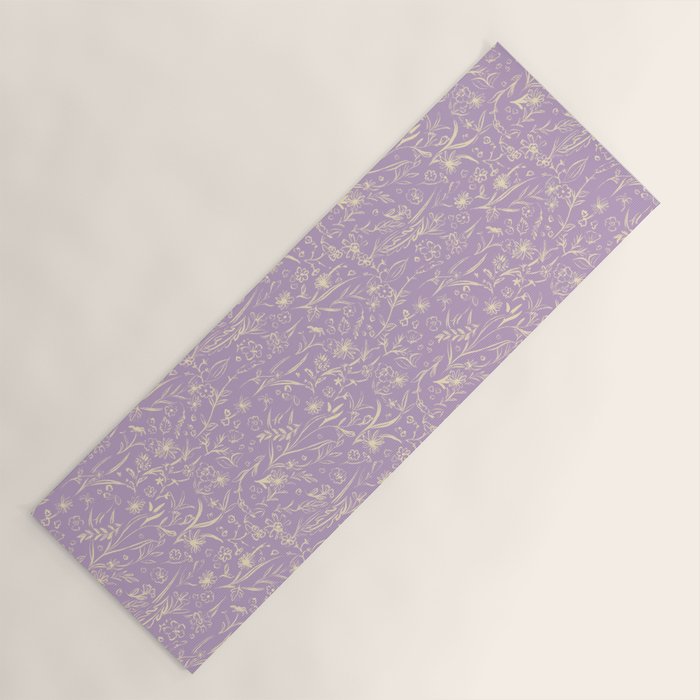 Wild Garden Drawing (Lilac) Yoga Mat Gallery Image 1