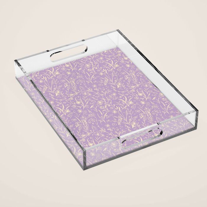 Wild Garden Drawing (Lilac) Acrylic Tray Gallery Image 1