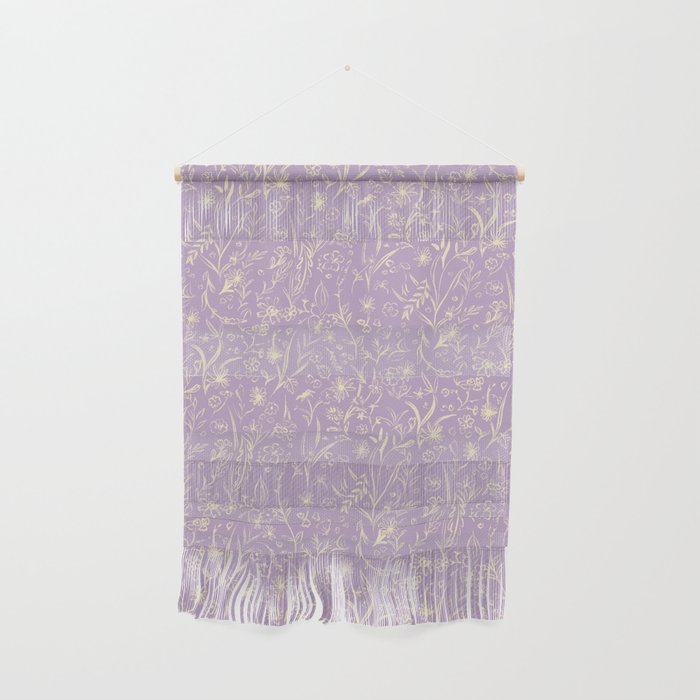 Wild Garden Drawing (Lilac) Wall Hanging Gallery Image 1