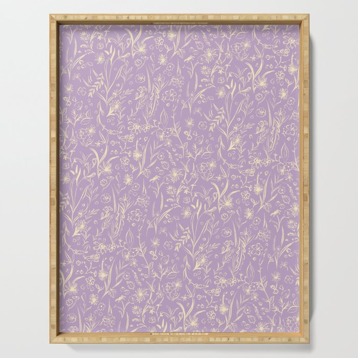 Wild Garden Drawing (Lilac) Serving Tray Gallery Image 1