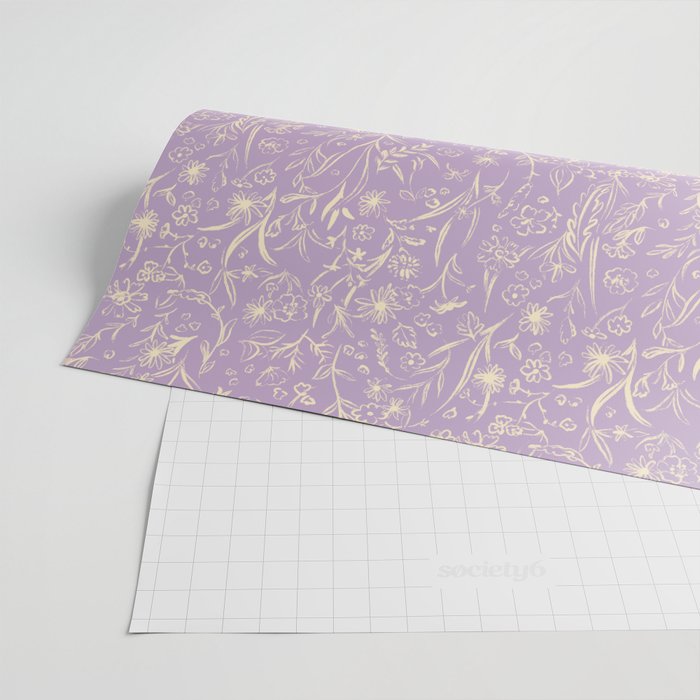 Wild Garden Drawing (Lilac) Wrapping Paper Gallery Image 2
