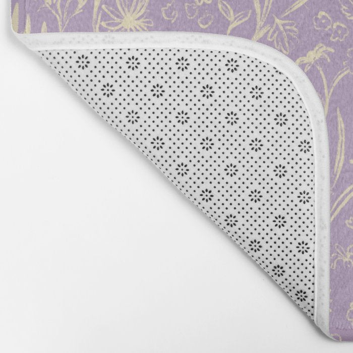 Wild Garden Drawing (Lilac) Bath Mat Gallery Image 2
