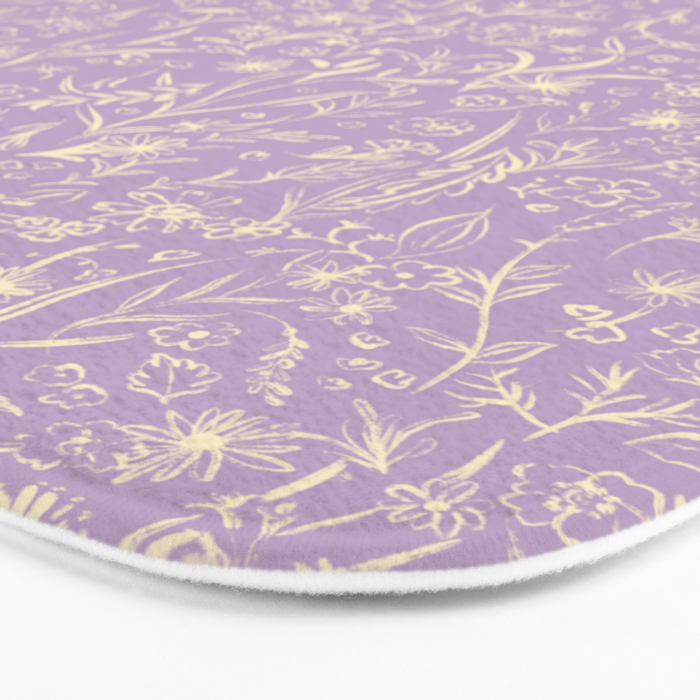Wild Garden Drawing (Lilac) Bath Mat Gallery Image 3