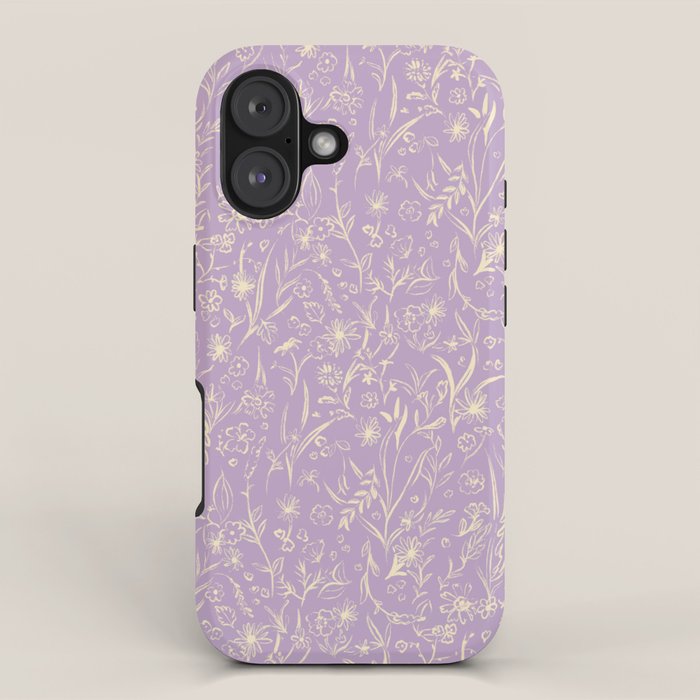 Wild Garden Drawing (Lilac) iPhone Case Gallery Image 1