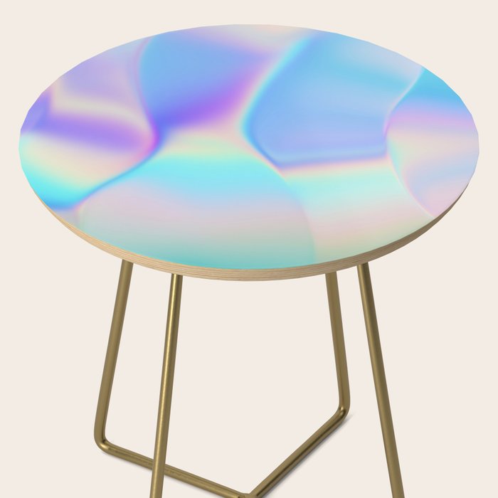 Opal Iridescent Abstract Paint Side Table Gallery Image 2