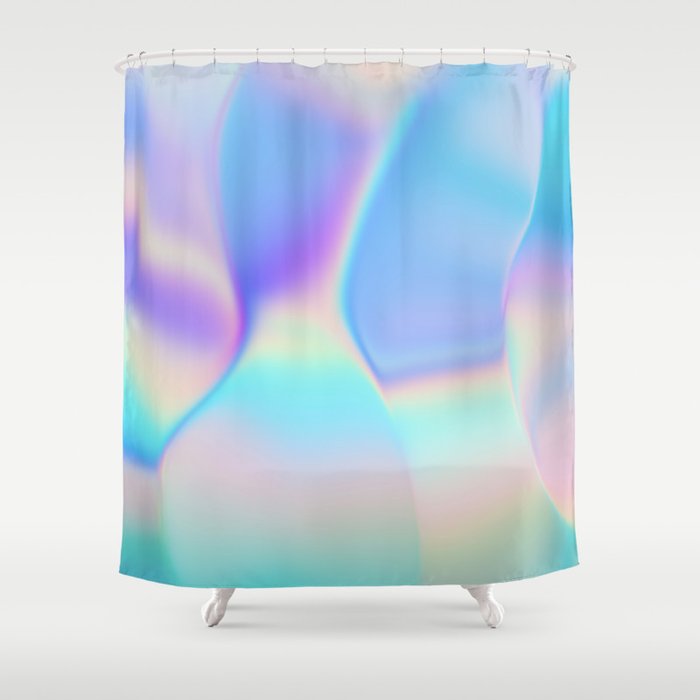 Opal Iridescent Abstract Paint Shower Curtain Gallery Image 1