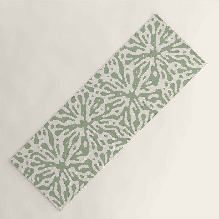 Organic Matter in Ivory and Green Yoga Mat Gallery Image 1