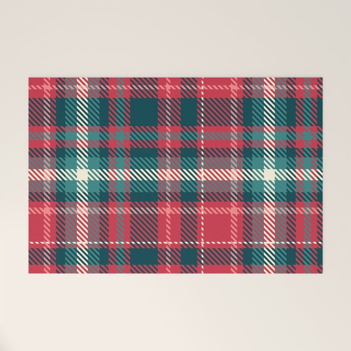 Classic Christmas Plaid Welcome Mat Gallery Image 1
