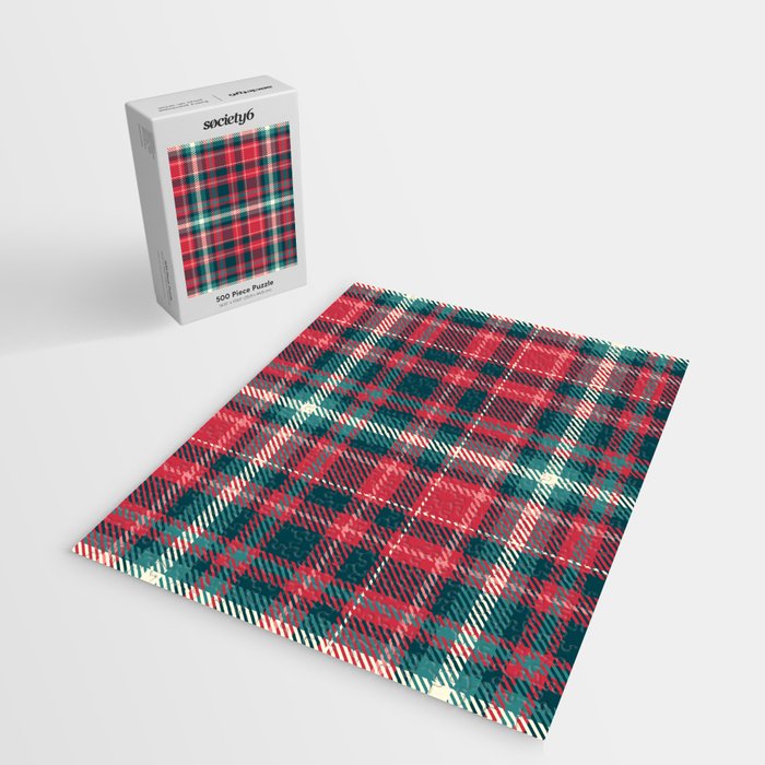 Classic Christmas Plaid Jigsaw Puzzle Gallery Image 2