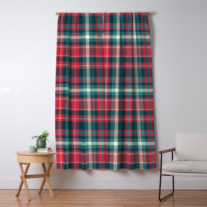 Classic Christmas Plaid Window Curtain Gallery Image 5