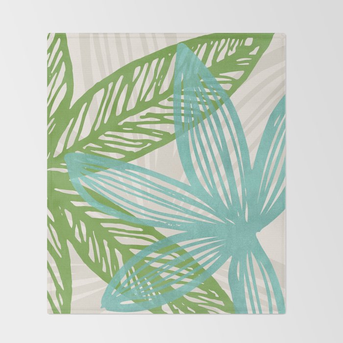 Abstract Coastal Flora Throw Blanket Gallery Image 2