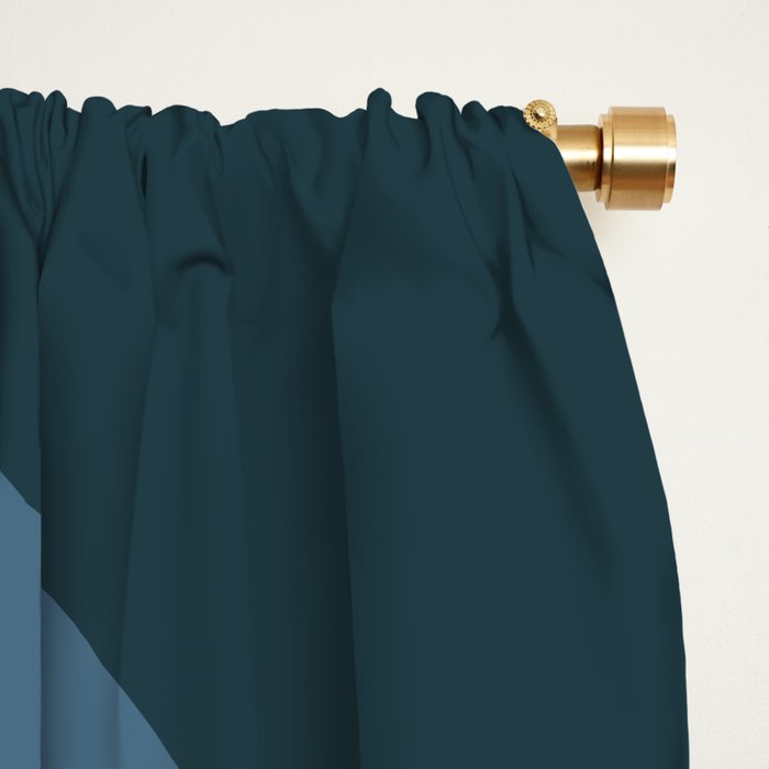 Modern Retro Liquid Swirl Abstract Pattern Square in Vintage Blue Window Curtain Gallery Image 2