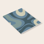 Modern Retro Liquid Swirl Abstract Pattern Square in Vintage Blue Notebook Gallery Image 2