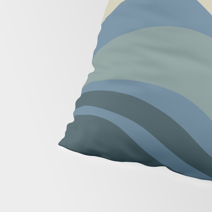 Modern Retro Liquid Swirl Abstract Pattern Square in Vintage Blue Pillow Sham Gallery Image 4