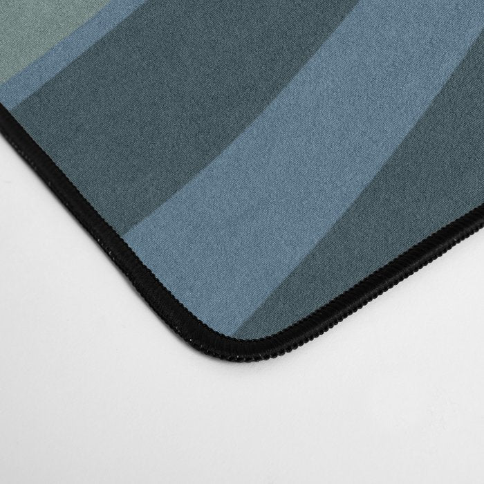 Modern Retro Liquid Swirl Abstract Pattern Square in Vintage Blue Desk Mat Gallery Image 4