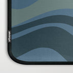 Modern Retro Liquid Swirl Abstract Pattern Square in Vintage Blue Laptop Sleeve Gallery Image 3