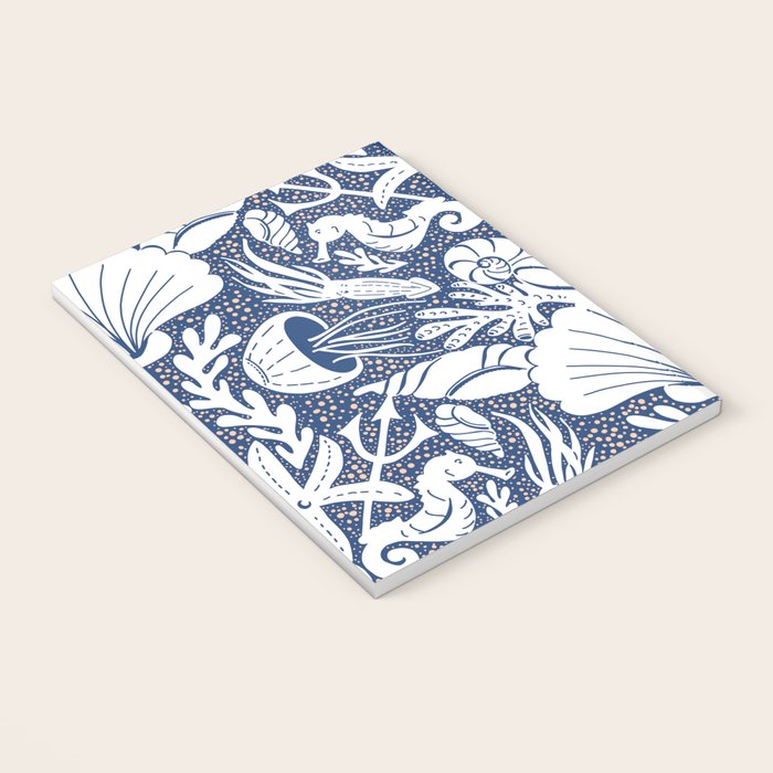 Neptune's joy blue damask reworked Notebook Gallery Image 3
