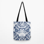 Neptune's joy blue damask reworked Tote Bag Gallery Image 2