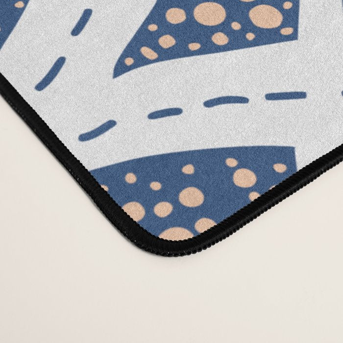 Neptune's joy blue damask reworked Desk Mat Gallery Image 4