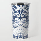 Neptune's joy blue damask reworked Travel Mug Gallery Image 1