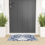 Neptune's joy blue damask reworked Welcome Mat Gallery Image 3