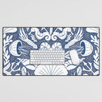Neptune's joy blue damask reworked Desk Mat Gallery Image 1