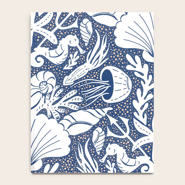 Neptune's joy blue damask reworked Notebook Gallery Image 4