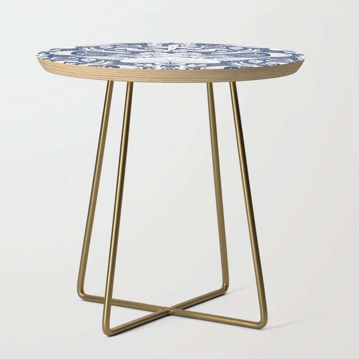 Neptune's joy blue damask reworked Side Table Gallery Image 1