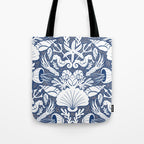 Neptune's joy blue damask reworked Tote Bag Gallery Image 1