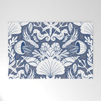 Neptune's joy blue damask reworked Welcome Mat Gallery Image 1