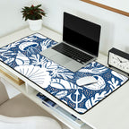 Neptune's joy blue damask reworked Desk Mat Gallery Image 2