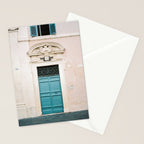 Blue wooden door in Rome | Italy | Wanderlust travel photography pastel Stationery Card Gallery Image 2