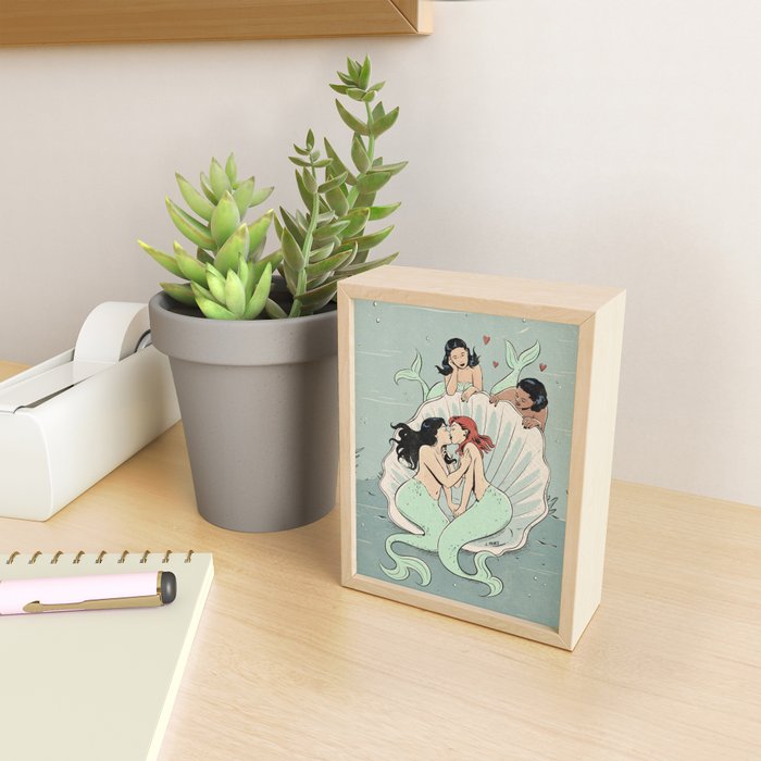 mermaids in love Mini Art Print Gallery Image 2