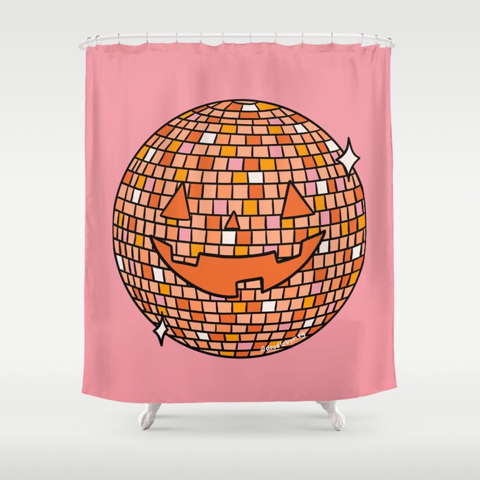 Disco Ball Jack O Lantern Shower Curtain Gallery Image 1