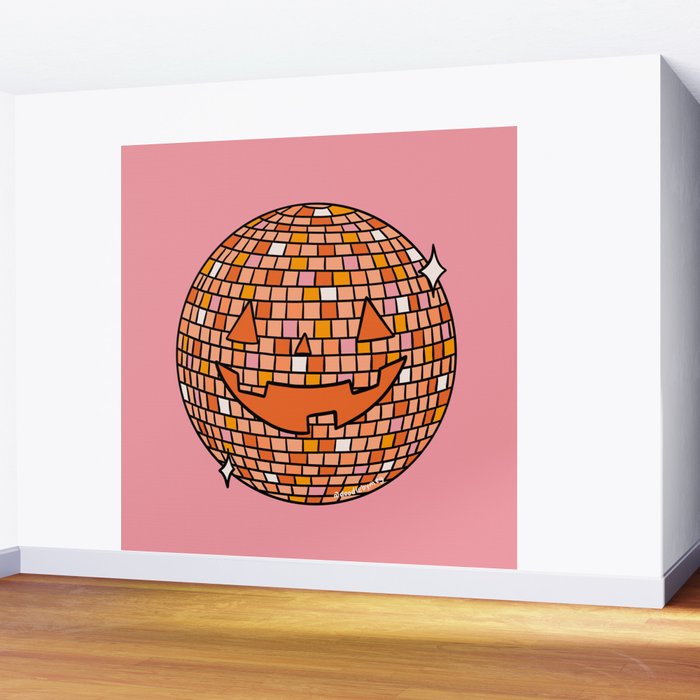 Disco Ball Jack O Lantern Wall Mural Gallery Image 2