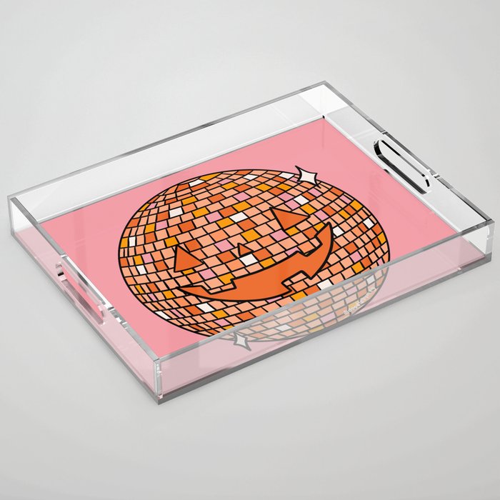 Disco Ball Jack O Lantern Acrylic Tray Gallery Image 1