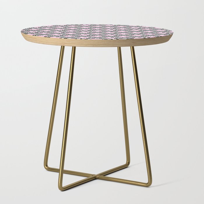 Pink love heart candy checkered pattern Side Table Gallery Image 1