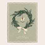 Horses toy on Christmas wreath with bow Poster Gallery Image 4