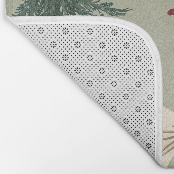 Horses toy on Christmas wreath with bow Bath Mat Gallery Image 2