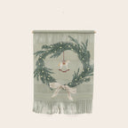Horses toy on Christmas wreath with bow Wall Hanging Gallery Image 1
