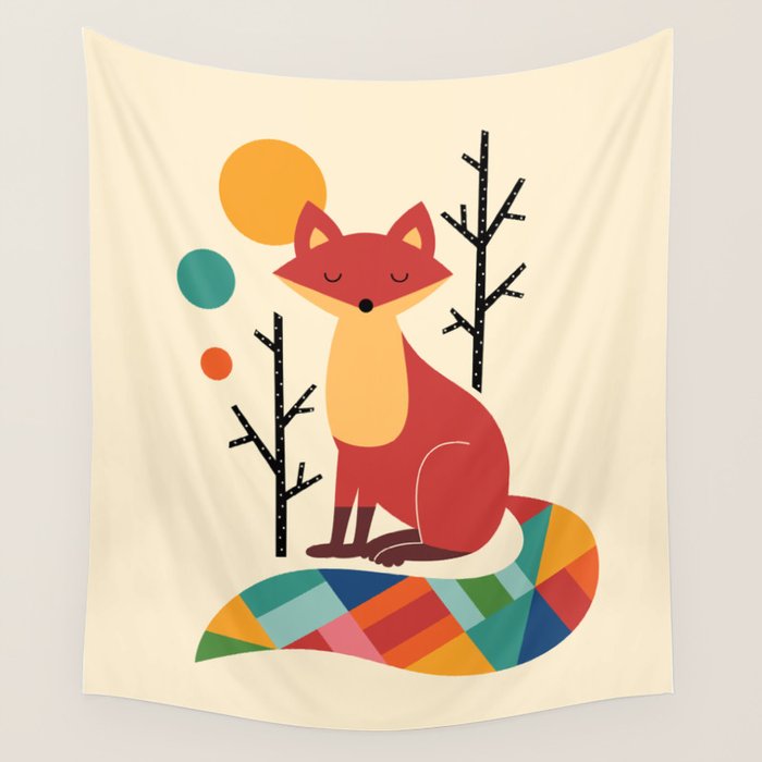 Rainbow Fox Wall Tapestry Gallery Image 4