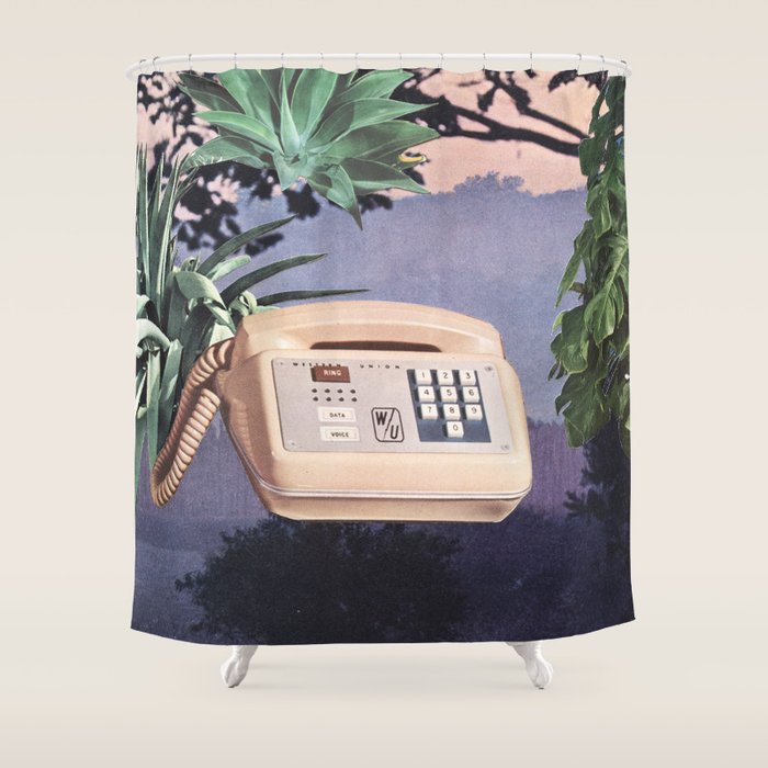 Late Nite Phone Talks Shower Curtain Gallery Image 1