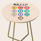 Tokyo subway map print. City metro alphabet poster, japan underground print, japanese city wall art. Side Table Gallery Image 2